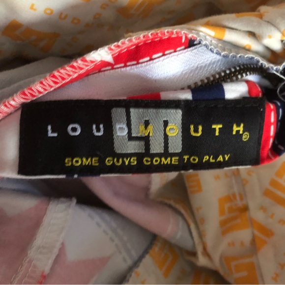 Loudmouth Golf Men's Red White and Blue Stars and Stripes Shorts Size 32 - Picture 4 of 6